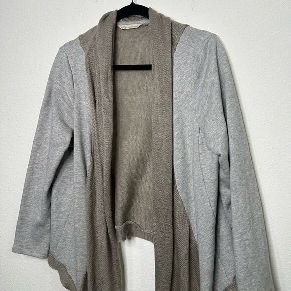 Soft Surroundings Women’s Gray Colorblock Hi Low Cardigan Size L - Picture 2 of 14